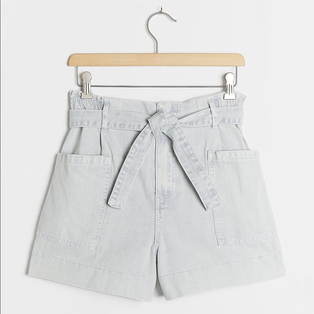 Pilcro Ultra High-Rise Acid Wash Denim Shorts